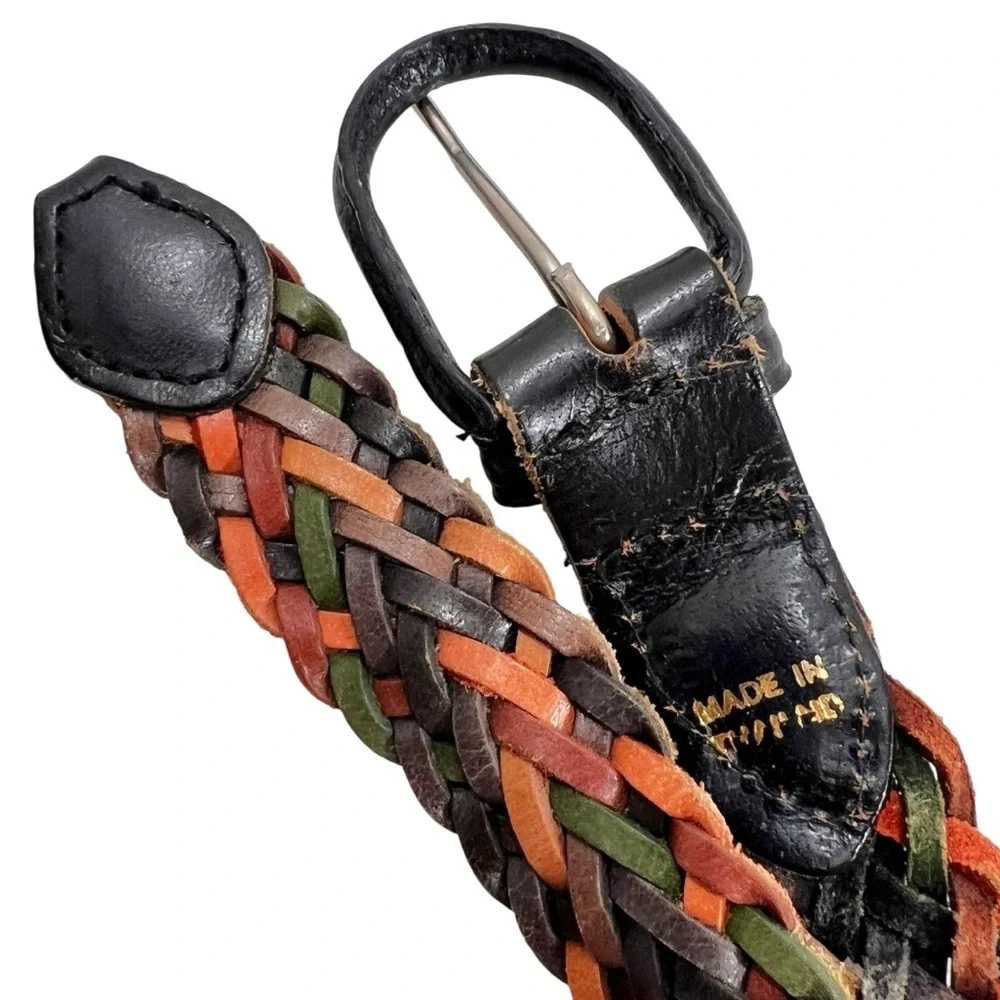 Vintage Y2K Multi-color braided leather belt